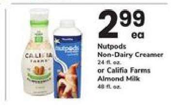 Nutpods Non-Dairy Creamer or Califia Farms Almond Milk
