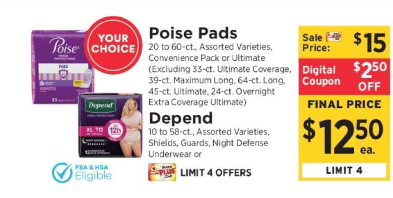 Poise Pads or Depend