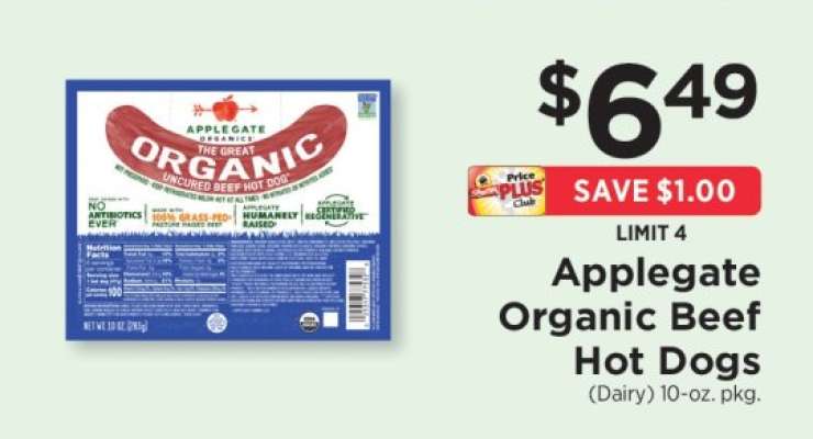 Applegate Organic Beef Hot Dogs