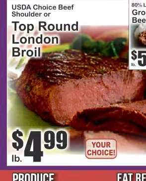 USDA Choice Beef Shoulder or Top Round London Broil