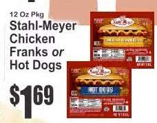 Stahl-Meyer Chicken Franks or Hot Dogs