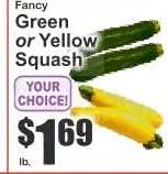 Fancy Green or Yellow Squash
