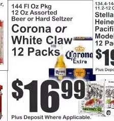 Corona or White Claw 12 Packs