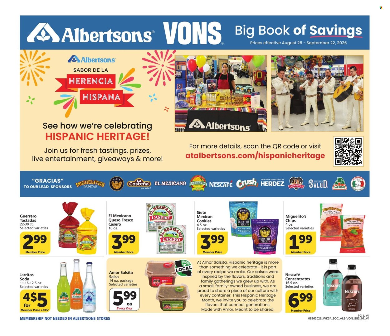 Albertsons ad - 08/26/2026 - 09/22/2026. Page 1