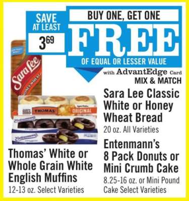 Sara Lee Classic White or Honey Wheat Bread