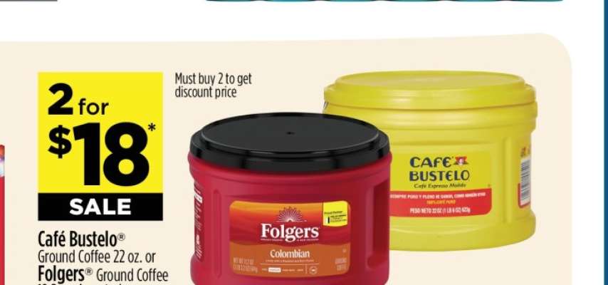 Café Bustelo® Ground Coffee 22 oz. or Folgers® Ground Coffee