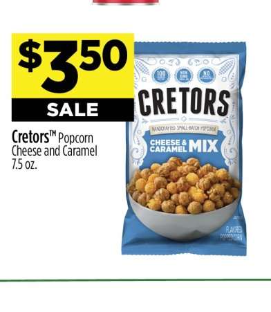 Cretors Popcorn Cheese and Caramel