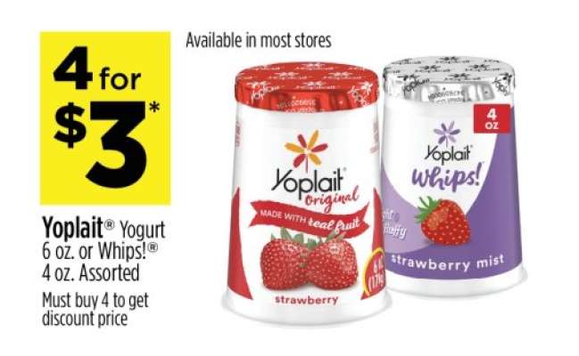 Yoplait Yogurt 6 oz. or Whips! 4 oz.