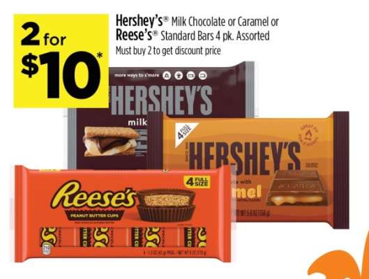 Hershey's or Reese's Standard Bars 4 pk.