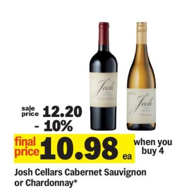 Josh Cellars Cabernet Sauvignon or Chardonnay*