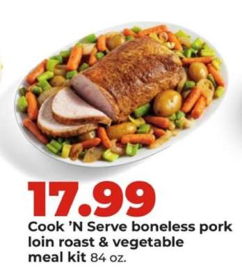 Cook ’N Serve boneless pork loin roast & vegetable meal kit