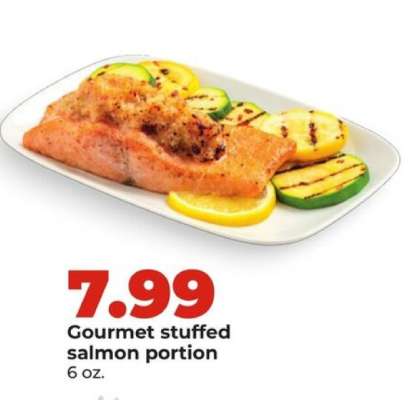 Gourmet stuffed salmon portion