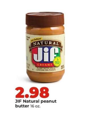 JIF Natural peanut butter