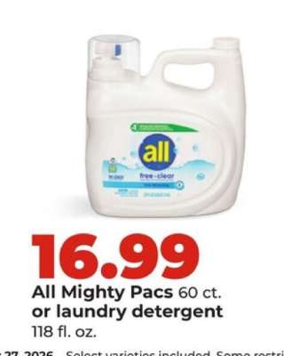 All Mighty Pacs or laundry detergent