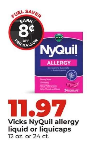 Vicks NyQuil allergy liquid or liquicaps