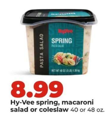 Hy-Vee spring, macaroni salad or coleslaw
