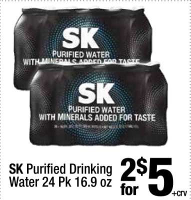 SK Purified Drinking Water 24 Pk 16.9 oz