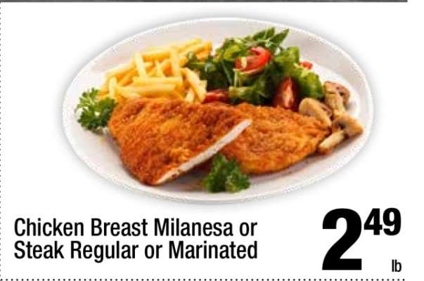 Chicken Breast Milanesa or Steak Regular or Marinated