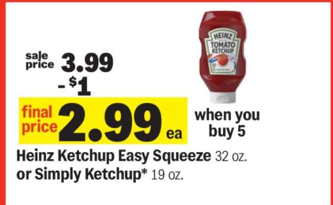 Heinz Ketchup Easy Squeeze or Simply Ketchup