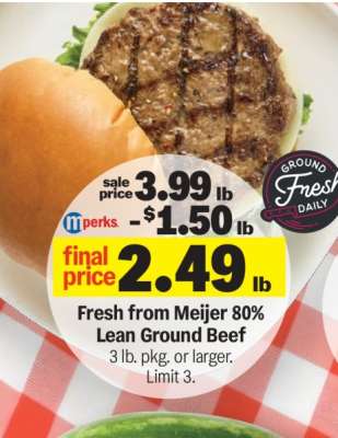 Fresh from Meijer 80% Lean Ground Beef*