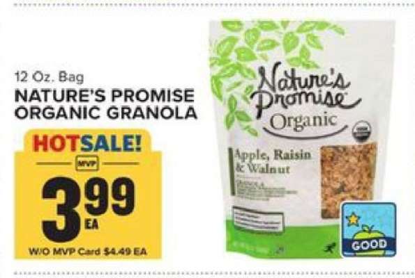 NATURE'S PROMISE ORGANIC GRANOLA