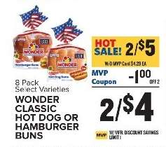Wonder Classic Hot Dog or Hamburger Buns