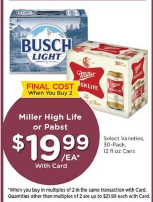 Miller High Life or Pabst