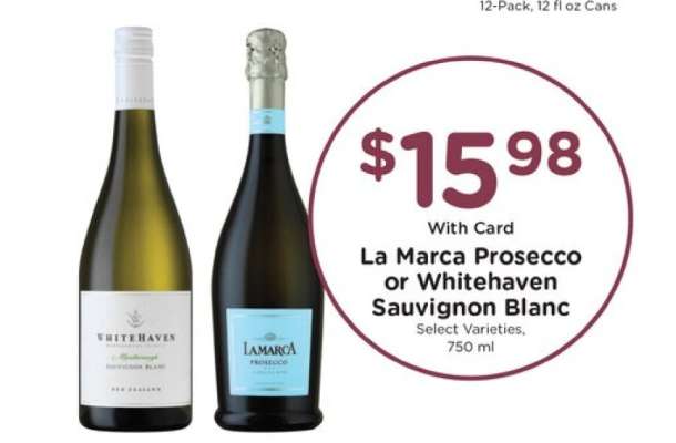 La Marca Prosecco or Whitehaven Sauvignon Blanc