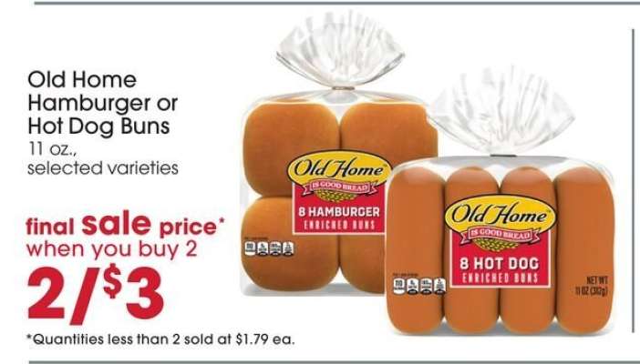 Old Home Hamburger or Hot Dog Buns