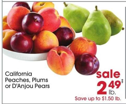 California Peaches, Plums or D'Anjou Pears