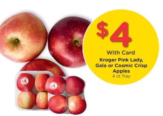 Kroger Pink Lady, Gala or Cosmic Crisp Apples