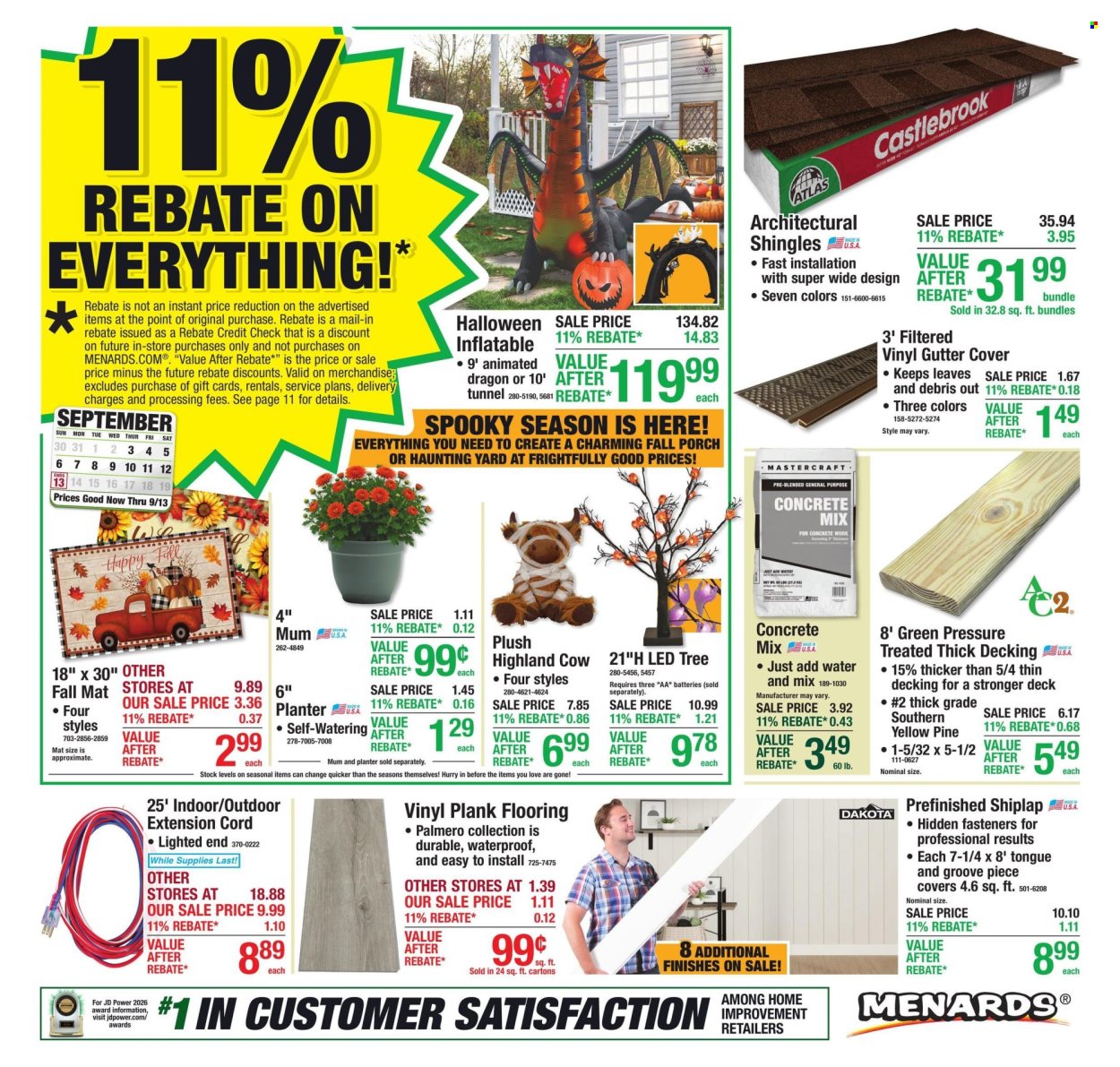 Menards ad - 09/03/2026 - 09/13/2026. Page 1