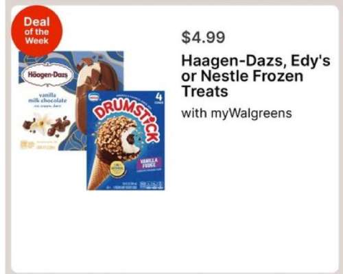 Haagen-Dazs, Edy's or Nestle Frozen Treats