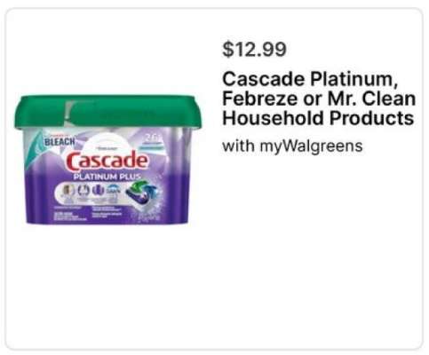 Cascade Platinum, Febreze or Mr. Clean Household Products