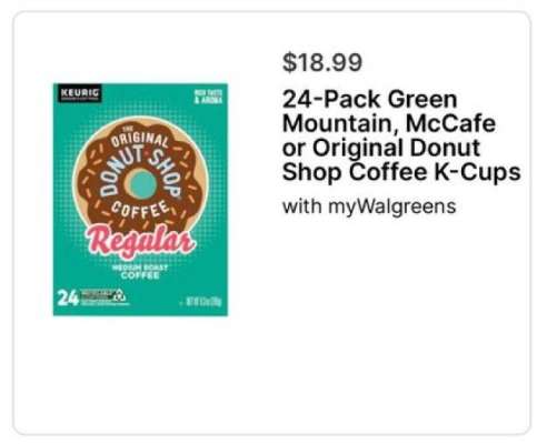 24-Pack Green Mountain, McCafe or Original Donut Shop Coffee K-Cups