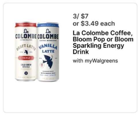 La Colombe Coffee, Bloom Pop or Bloom Sparkling Energy Drink