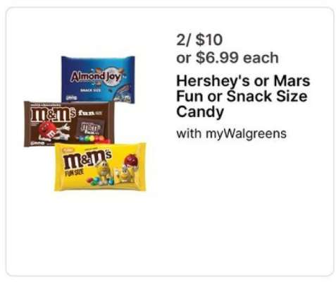 Hershey's or Mars Fun or Snack Size Candy