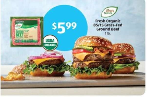 Simply Nature Fresh Organic 85/15 Grass-Fed Ground Beef