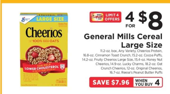General Mills Cereal Large Size