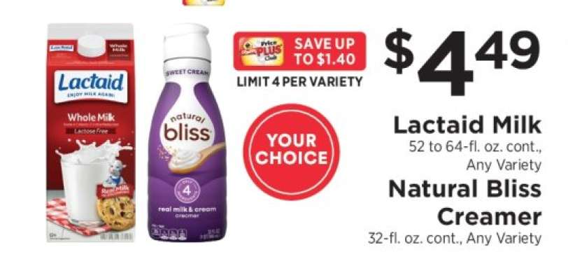 Lactaid Milk / Natural Bliss Creamer