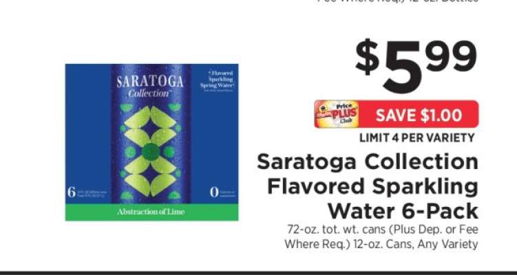 Saratoga Collection Flavored Sparkling Water 6-Pack