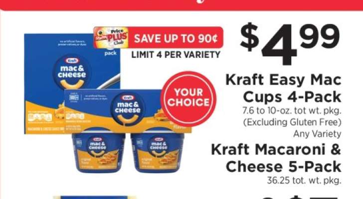 Kraft Easy Mac Cups 4-Pack / Kraft Macaroni & Cheese 5-Pack