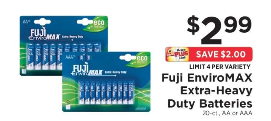Fuji Enviromax Extra Heavy Duty Batteries