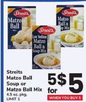 Streits Matzo Ball Soup or Matzo Ball Mix