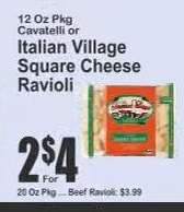 Italian Village Square Cheese Ravioli
