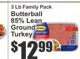 Butterball 85% Lean Ground Turkey