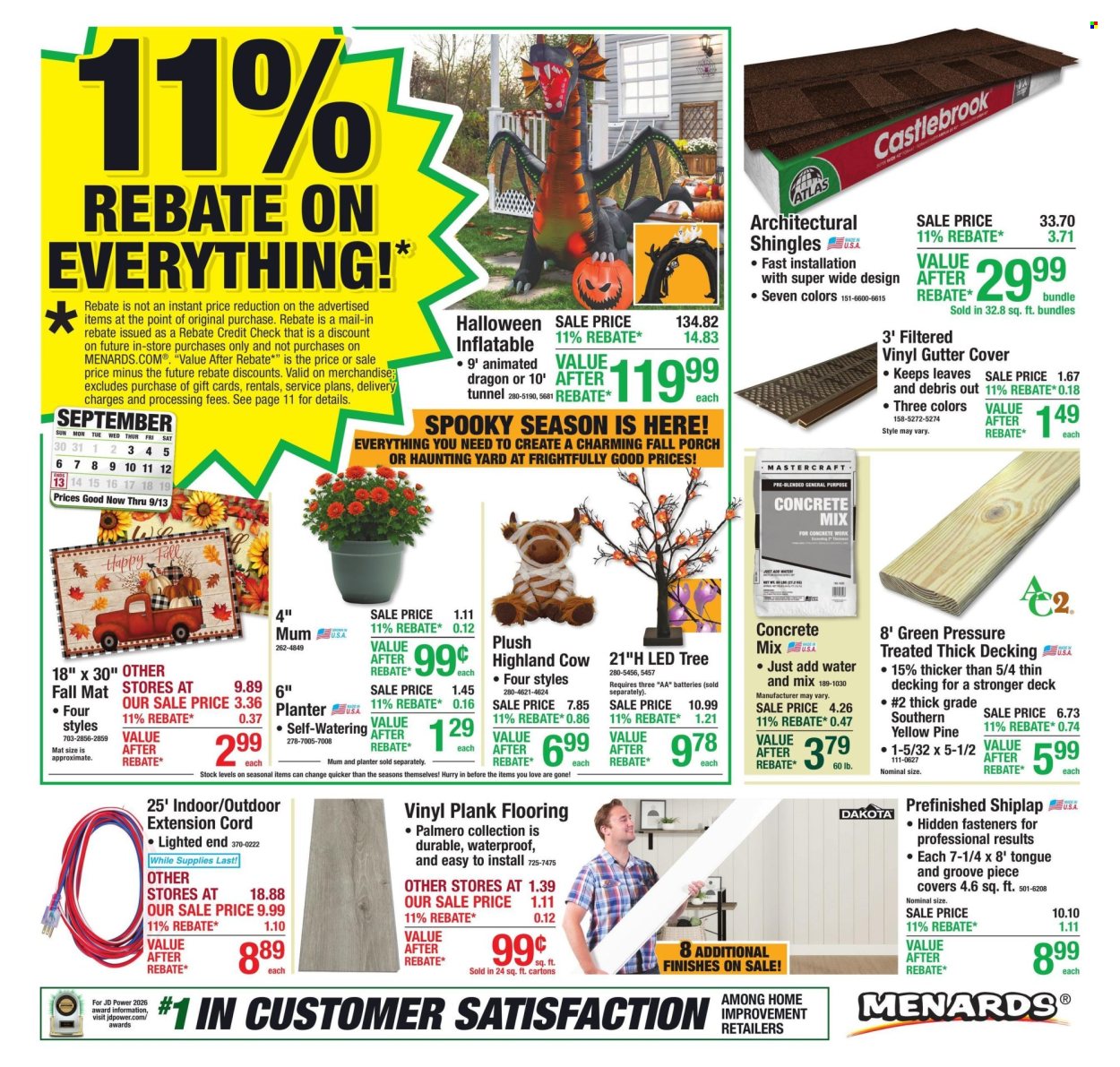 Menards ad - 09/03/2026 - 09/13/2026. Page 1