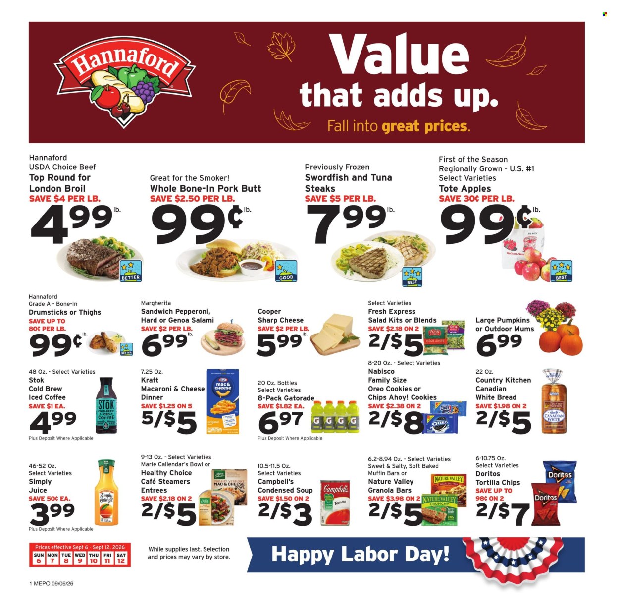Hannaford ad - 09/06/2026 - 09/12/2026. Page 1