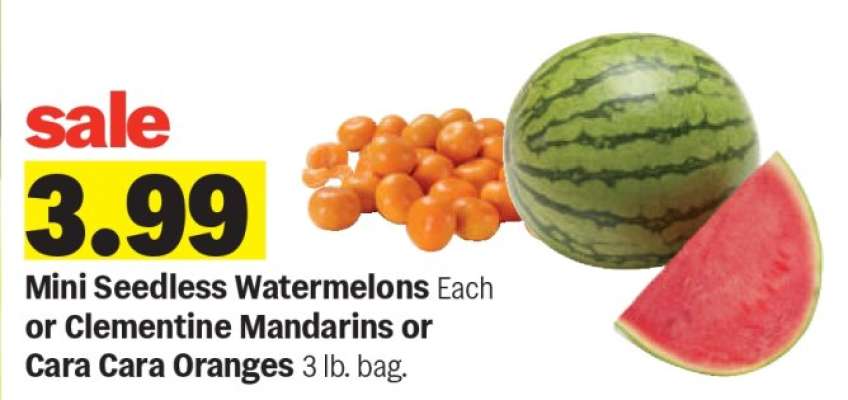 Mini Seedless Watermelons or Clementine Mandarins or Cara Cara Oranges
