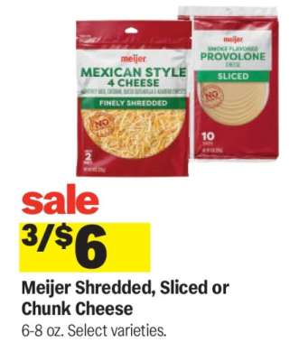 Meijer Shredded, Sliced or Chunk Cheese*